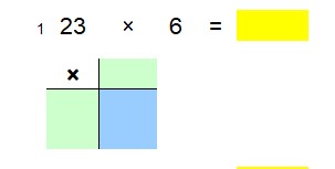 A self marking spreadsheet on grid method multiplication.